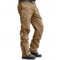 Cargo pants tactical military work army cotton trousers multi-pocket (no belt)