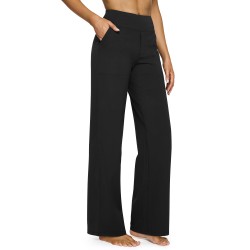 Women's yoga wide-leg high-waist stretch lounge athletic pants (petite/regular/tall)