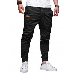 Men's casual jogger cotton drawstring twill work hiking cargo athletic pants