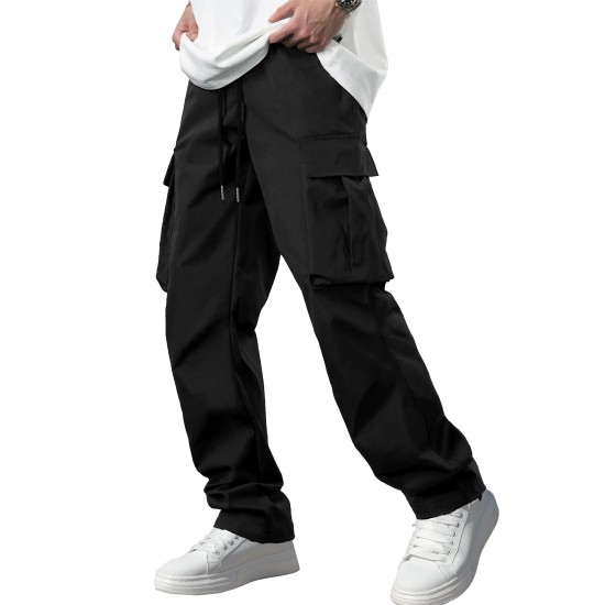 Men's casual work pants exercise jogger stretch athletic hiking drawstring tactical multi-pocket pants Men's casual work pants exercise jogger stretch athletic hiking drawstring tactical multi-pocket pants