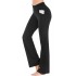 Women's flare yoga pants with pockets wide-leg high-waist workout tummy-control work pants 4 pockets