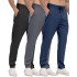 3-pack men's athletic joggers with zip pockets gym running pants
