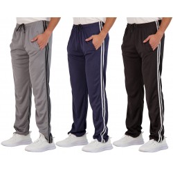 3-pack men's mesh athletic gym casual open-bottom sweatpants with pockets (plus sizes available)