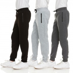 3-pack boys' athletic pants wool exercise kids' joggers with zip pockets & drawstring (sizes 4-20)