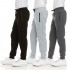 3-pack boys' athletic pants wool exercise kids' joggers with zip pockets & drawstring (sizes 4-20)