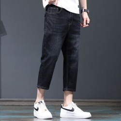 Jeans men's 2025 new spring/fall teen slim skinny stretch straight-leg 7-inch pants