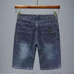 2025 new summer thin denim shorts men's 5-inch loose straight-leg casual stretch horse-riding
