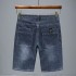 2025 new summer thin denim shorts men's 5-inch loose straight-leg casual stretch horse-riding