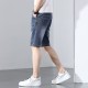 High-end trendy men's denim shorts summer loose straight-leg stretchy casual thin 5-inch mid-length pants High-end trendy men's denim shorts summer loose straight-leg stretchy casual thin 5-inch mid-length pants