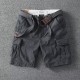 Trendy military green cotton workwear shorts men's 2025 summer Korean street loose multi-pocket 5-inch Trendy military green cotton workwear shorts men's 2025 summer Korean street loose multi-pocket 5-inch