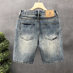 Summer American casual痞帅retro graffiti denim shorts loose trendy 5-inch pants