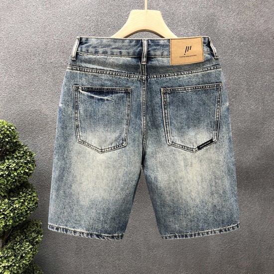 Summer American casual痞帅retro graffiti denim shorts loose trendy 5-inch pants Summer American casual痞帅retro graffiti denim shorts loose trendy 5-inch pants