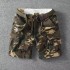Trendy military green cotton workwear shorts men's 2025 summer Korean street loose multi-pocket 5-inch