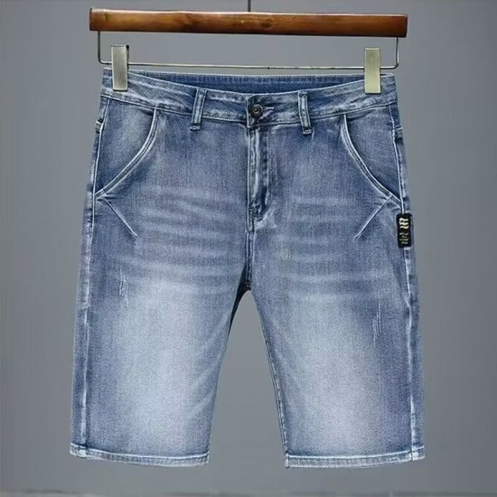 2025 new summer thin denim shorts men's 5-inch loose straight-leg casual stretch horse-riding 2025 new summer thin denim shorts men's 5-inch loose straight-leg casual stretch horse-riding