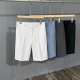 Casual 4/5-inch shorts men's drape summer thin ice silk dress shorts loose straight-leg white Casual 4/5-inch shorts men's drape summer thin ice silk dress shorts loose straight-leg white