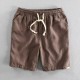 Summer lightweight breathable ramie shorts solid color minimalist elastic drawstring linen-cotton beach loose pants Summer lightweight breathable ramie shorts solid color minimalist elastic drawstring linen-cotton beach loose pants